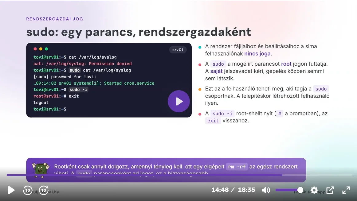 Vide&oacute;s tananyag az informatika szakmai vizsga felk&eacute;sz&iacute;tőben